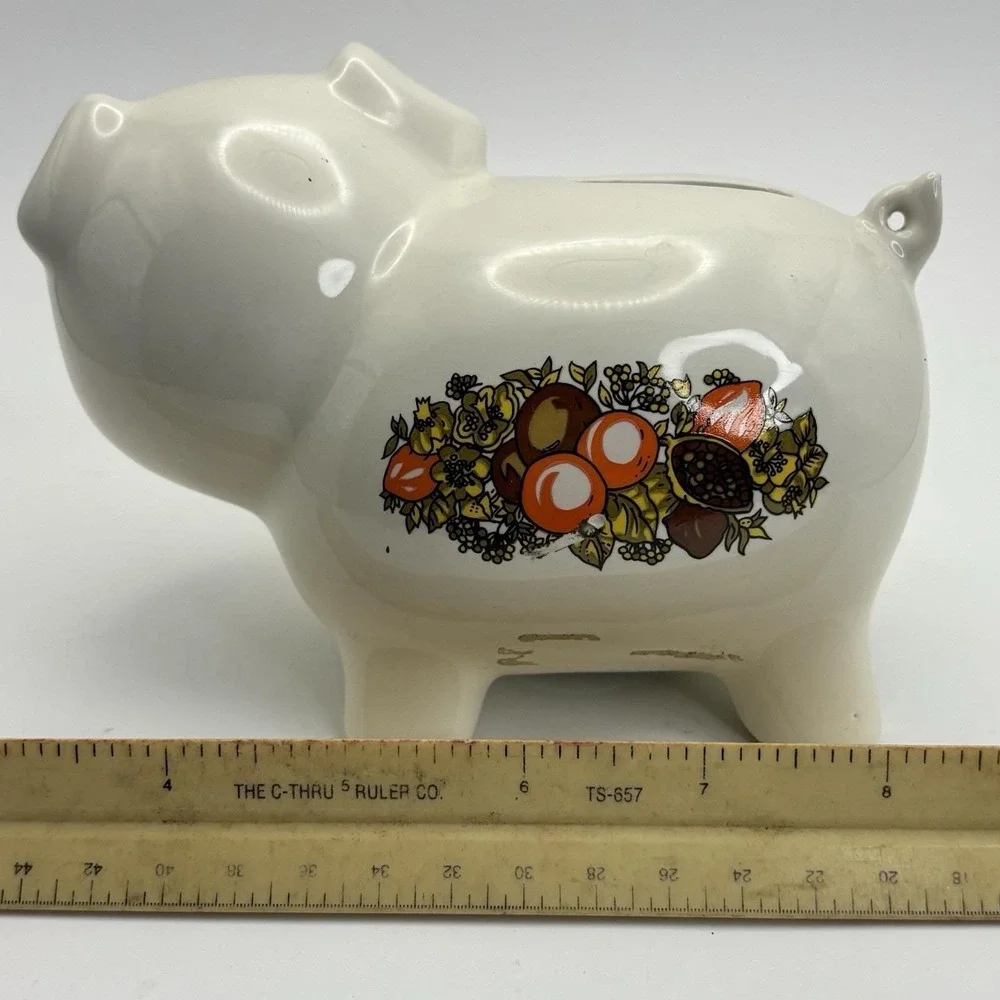 Rare Vintage‎ Corning SPICE OF LIFE Pottery Pig Piggy Bank w/o Plug